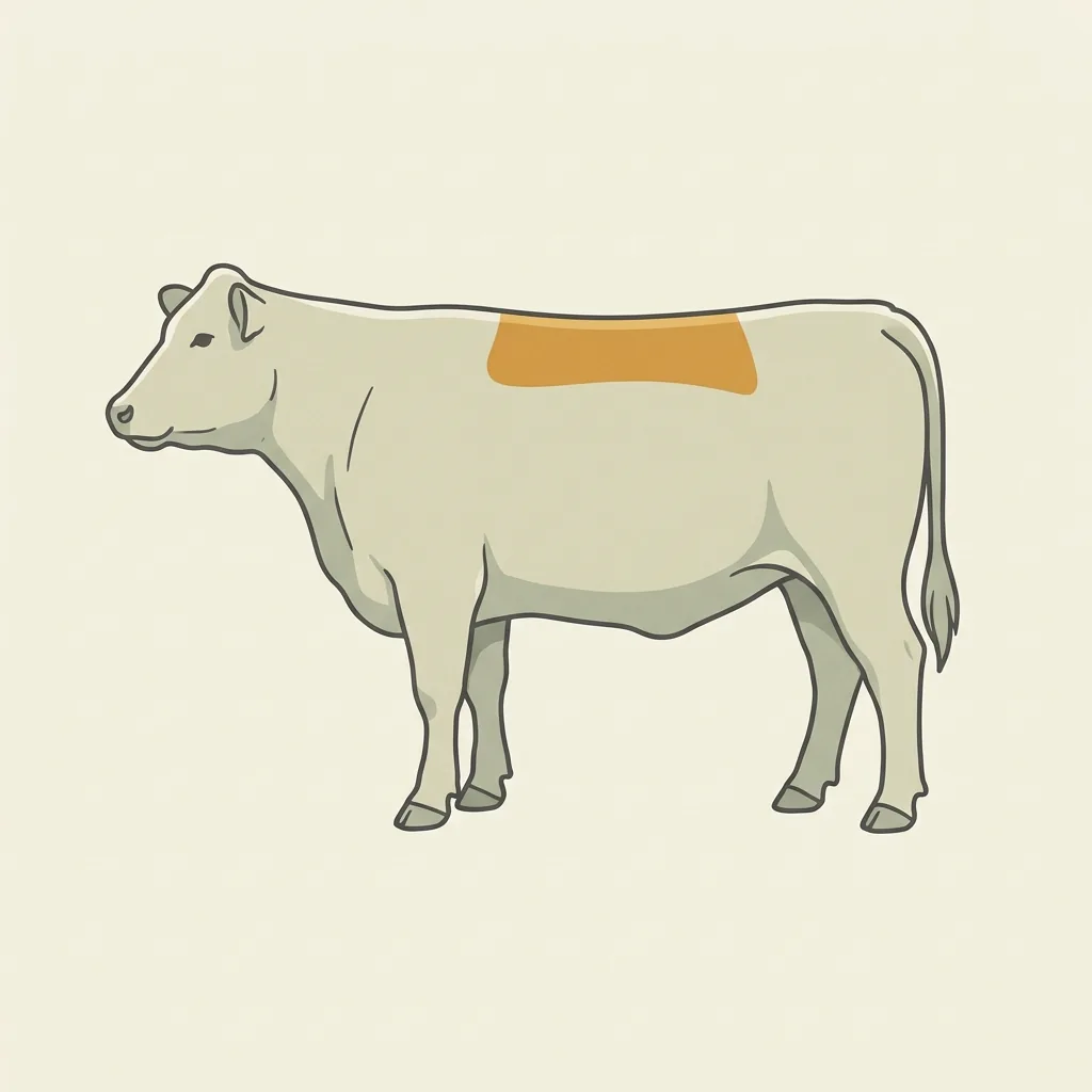 Beef diagram with the rib section highlighted