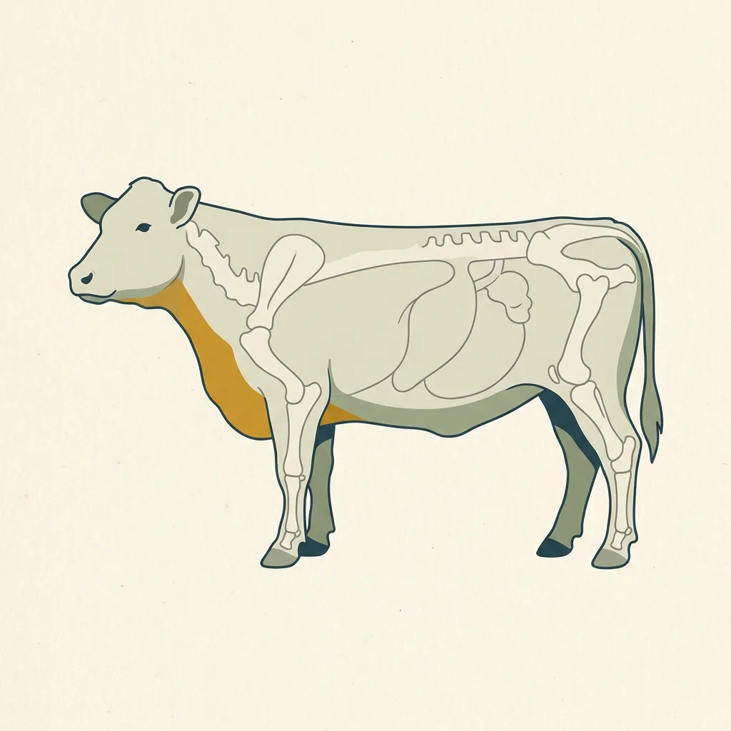 Beef diagram with the brisket highlighted