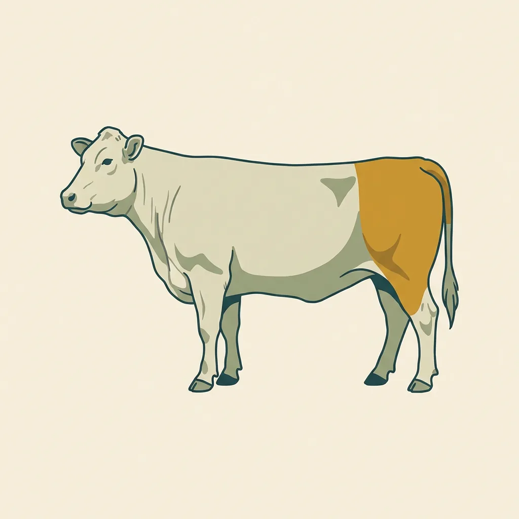 Beef diagram with the round (hindquarter) highlighted