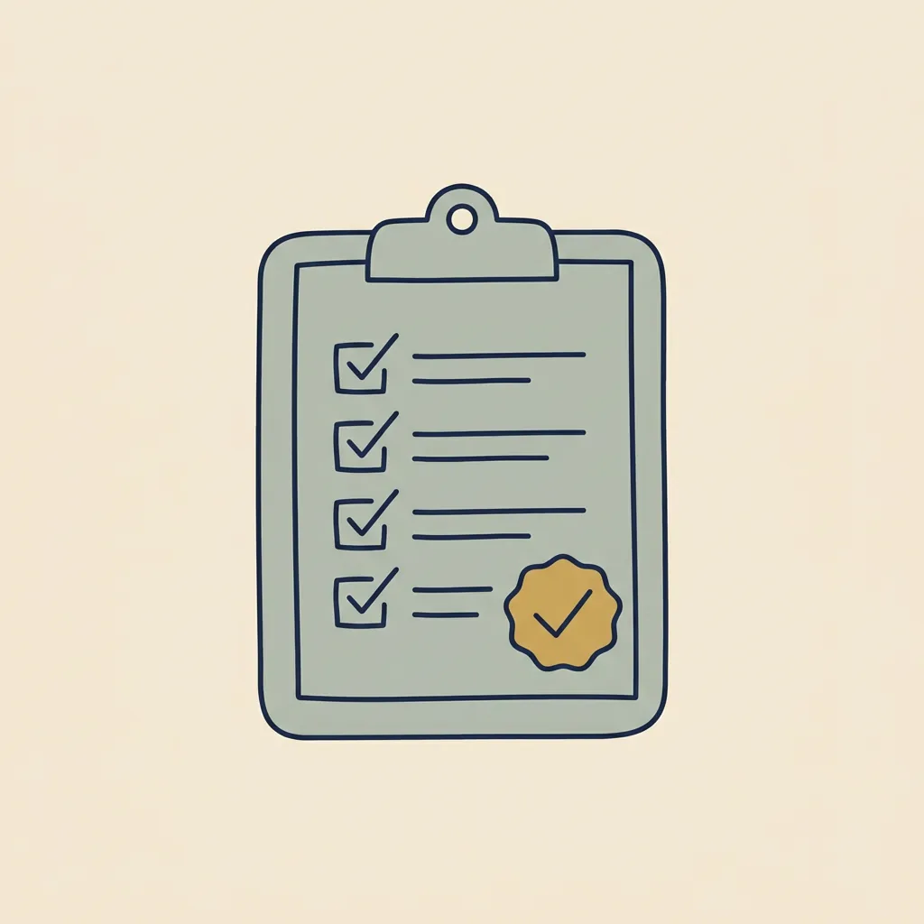 Illustration of a cut sheet on a clipboard with a check mark